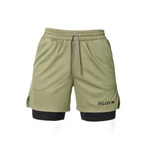 RILGYM kratke hlače 2u1 - ZELENE